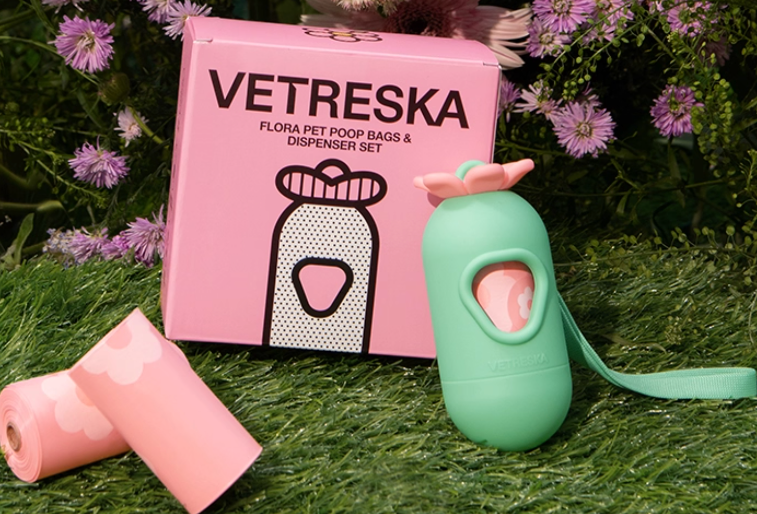 Vetreka Capsule Dog Poop Bag Dispenser Set – Biodegradable Scented Waste Bags with ABS Capsule Holder & Carabiner or Hanging Strap