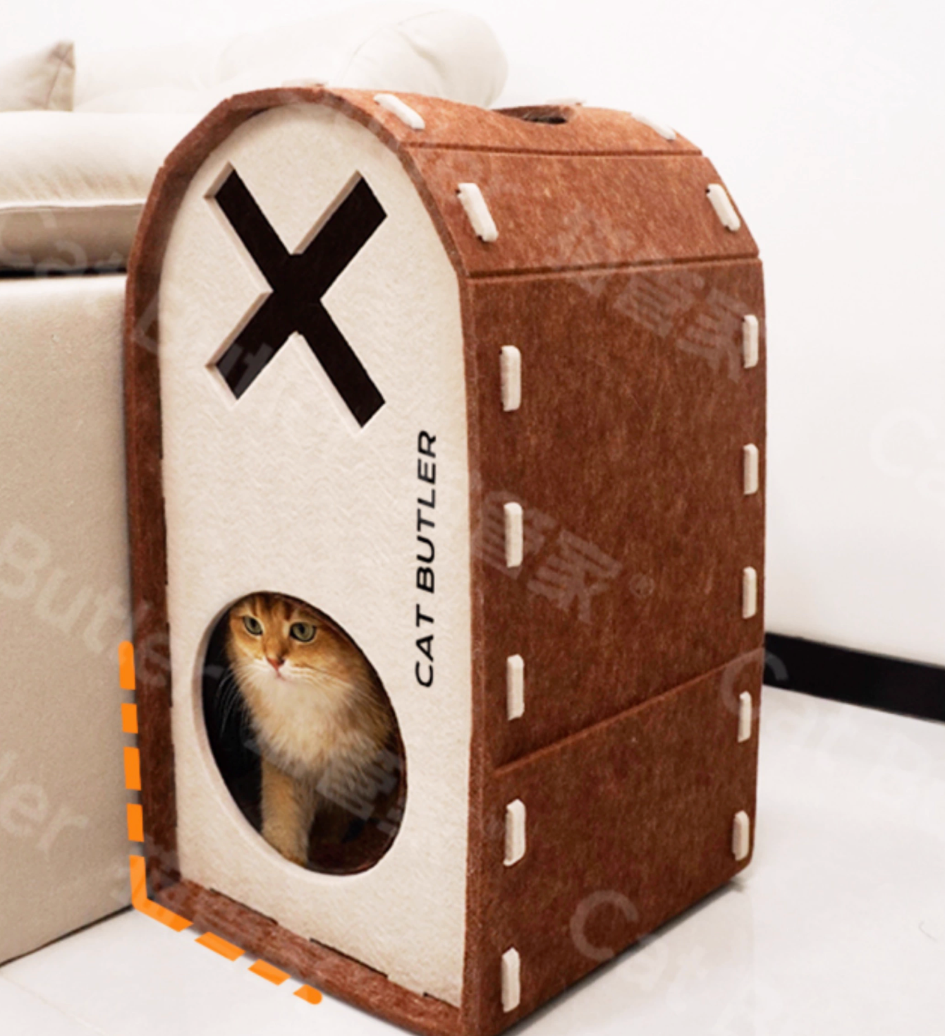 Felt Cat house with Magical Pom-Pom Toy – Cat Hideout