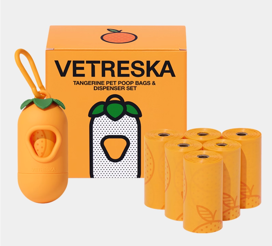 Vetreka Capsule Dog Poop Bag Dispenser Set - Orange – Zesty Orange Scent