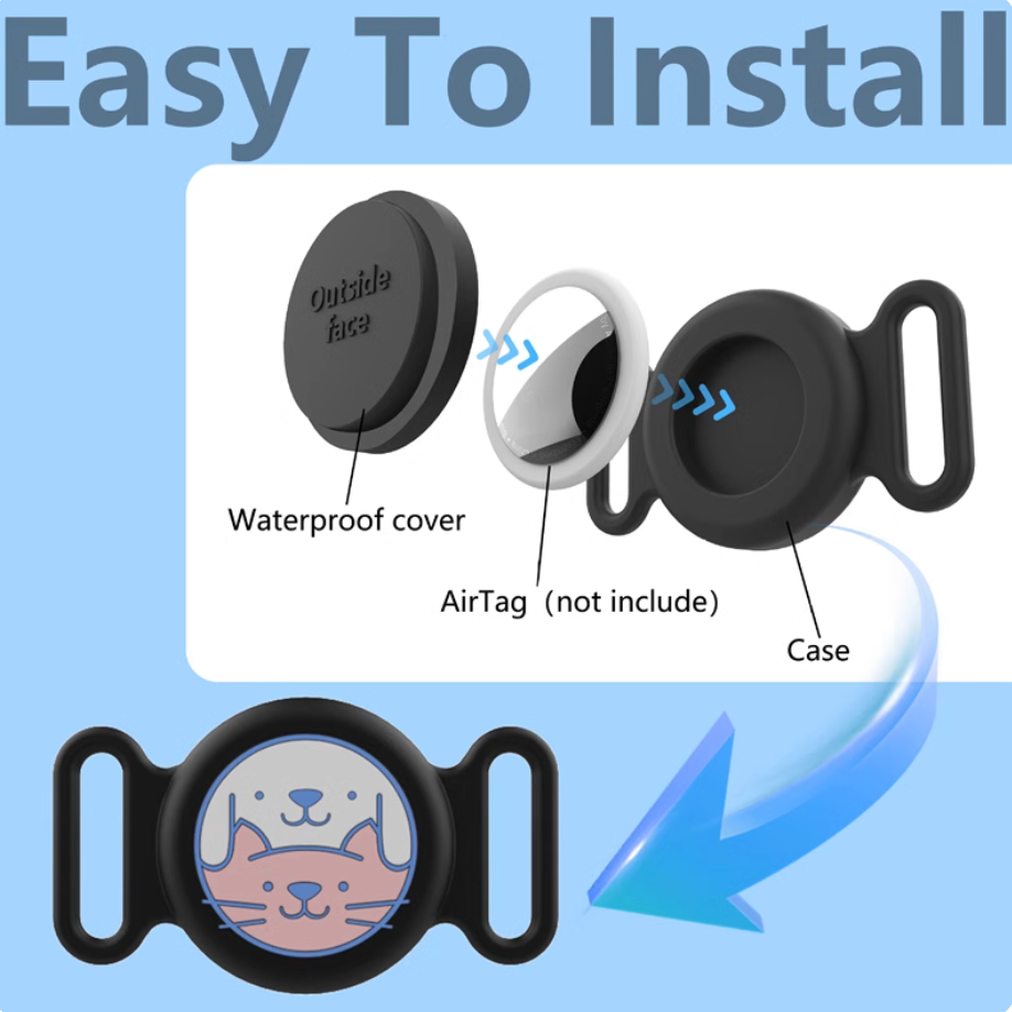 AirTag 2 Protective Case – Waterproof Silicone Tracker Cover for Pets, Keychains, and Collars