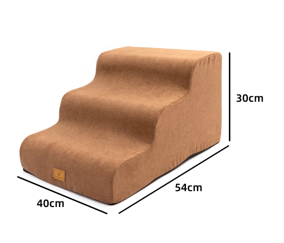 Pet Ramp & Stair for Dogs & Cats – Removable, Non-Slip Foam Ladder for Beds & Sofas