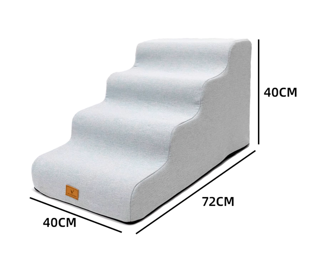 Pet Ramp & Stair for Dogs & Cats – Removable, Non-Slip Foam Ladder for Beds & Sofas
