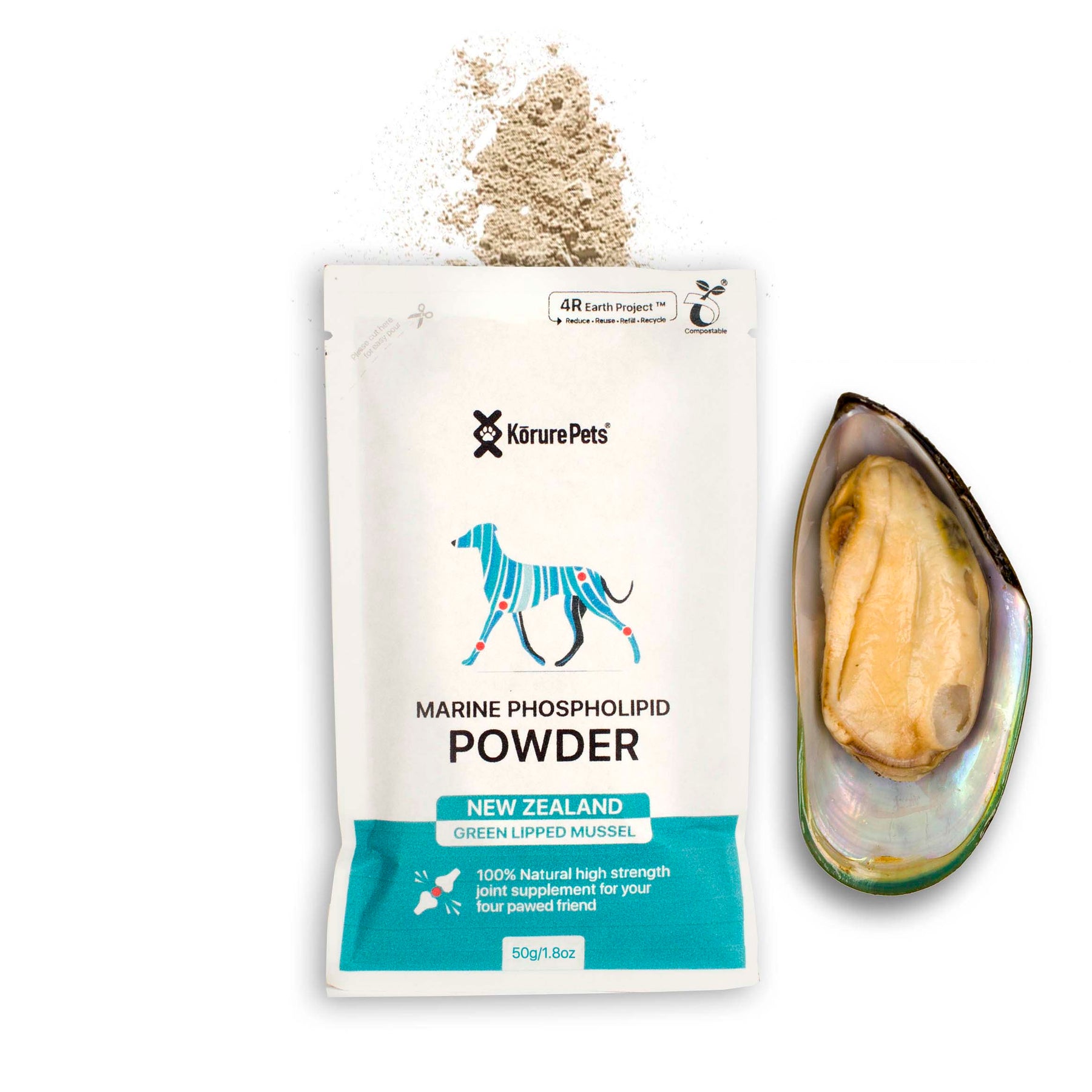 Marine Phospholipid Joint Powder for Dogs REFILL POUCH - Green Lipped Mussel Extract