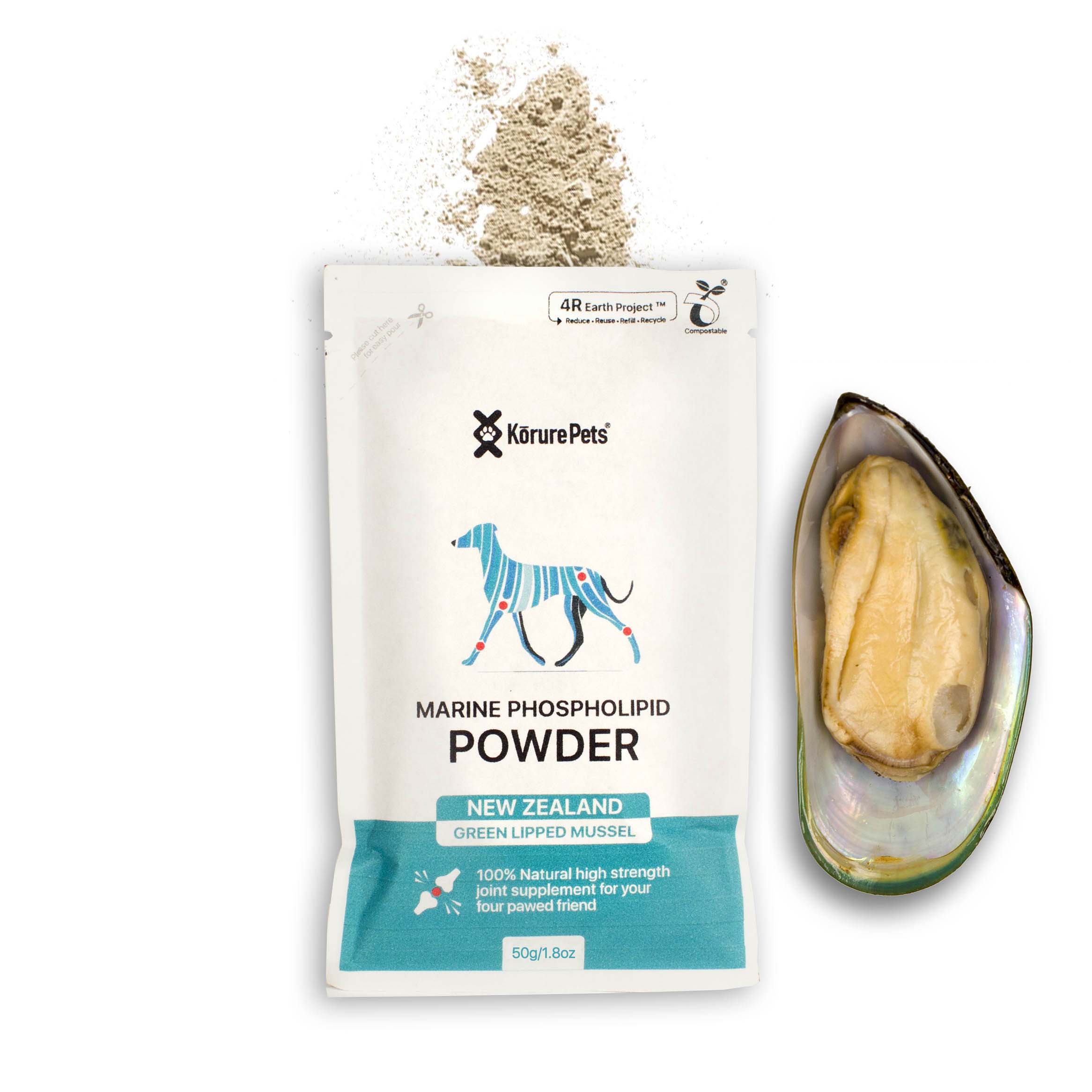 Marine Phospholipid Joint Powder for Dogs REFILL POUCH - Green Lipped Mussel Extract