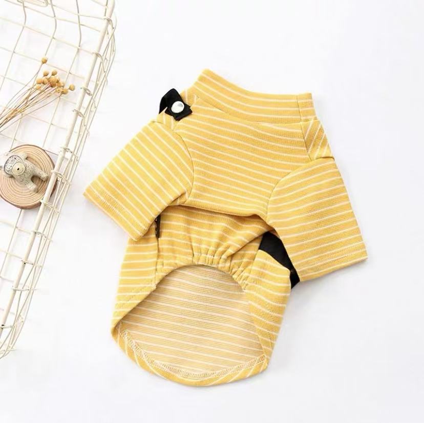 Pet Stripe Hoodie Tee with Mini Bag – Fashion Wear for Cats & Dogs