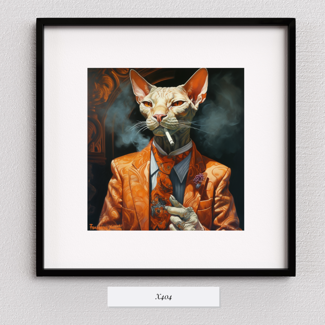 Regal Whiskers – The Sphynx Connoisseur Digital Art