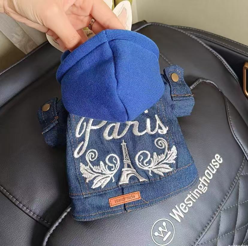 NYC Style Dog Hoodie – Fashion Denim Jacket