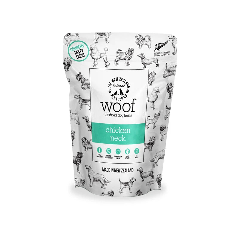 Woof Air-Dried Chicken Neck Dog Treats 50g