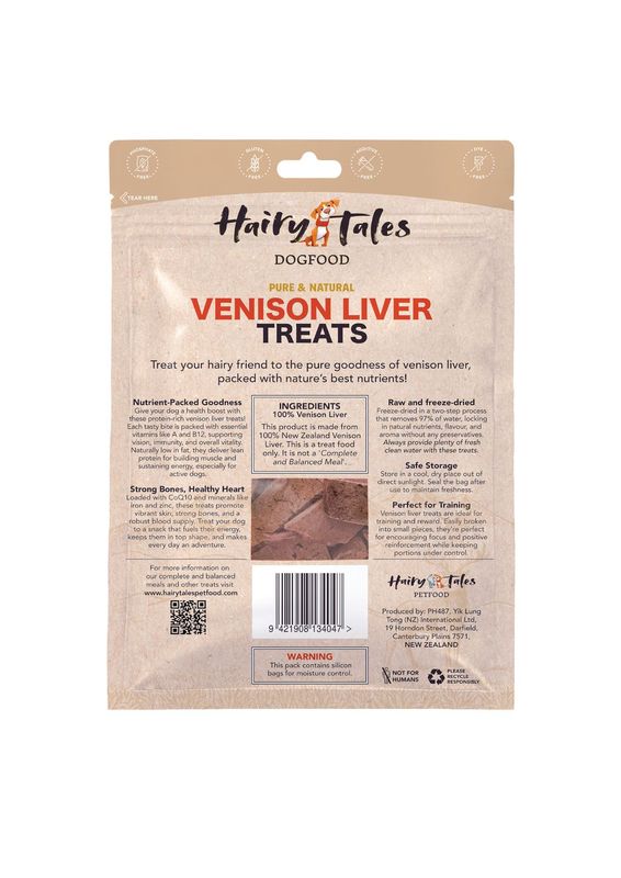 Hairy Tales Pet Food – Freeze-Dried Venison Liver 57g