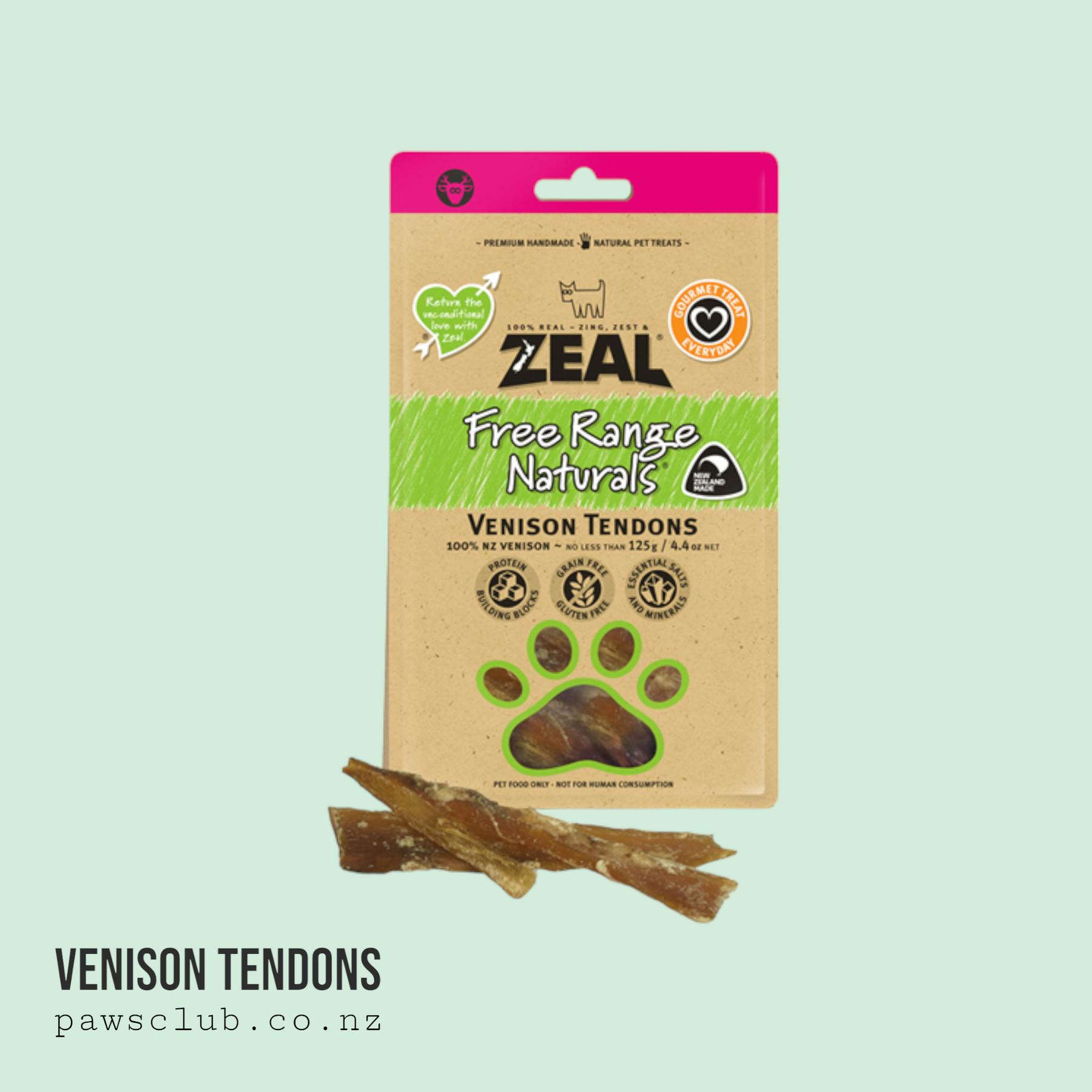 Zeal Free Range Dried Venison Tendons 150g