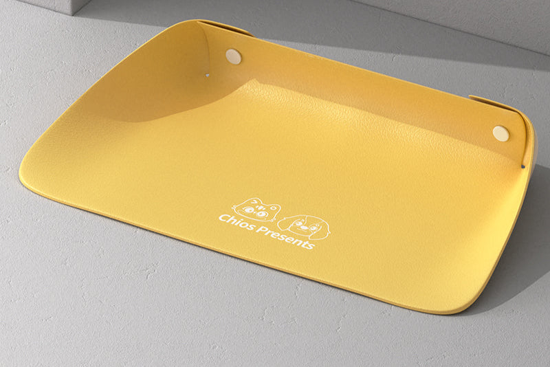 Pet Feeding Mat | Leather Semi-Enclosed Thick Non-Slip Waterproof Mat for Cats & Dogs 45*30cm