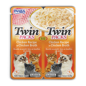 Inaba Twin Pack Chicken Recipe in Chicken Broth - Hydrating Cat Treat