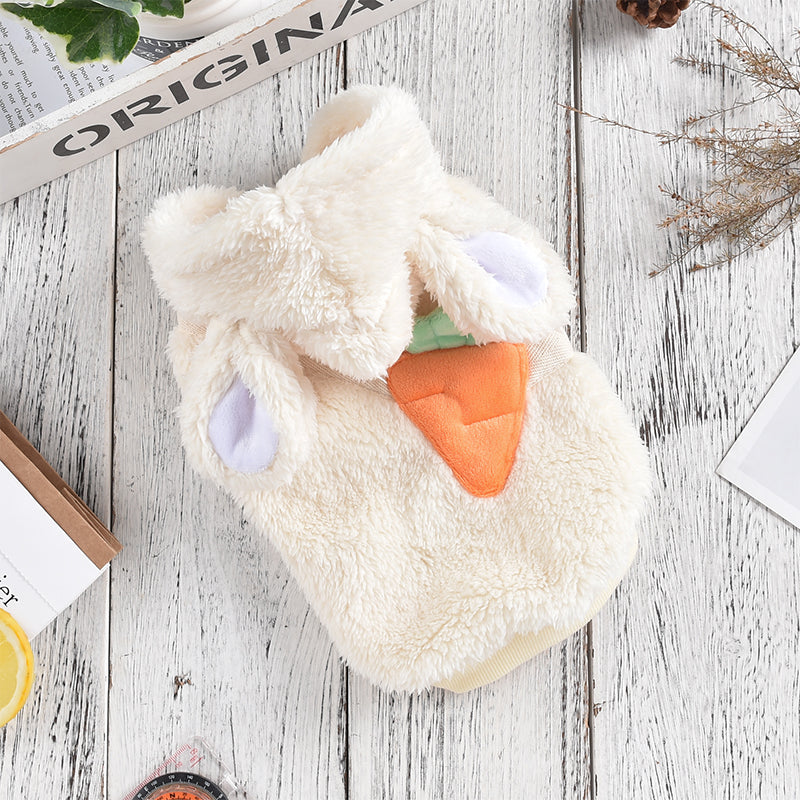 Pet Cat & Small Dog Costume | Cute White Bunny Outfit for Spring