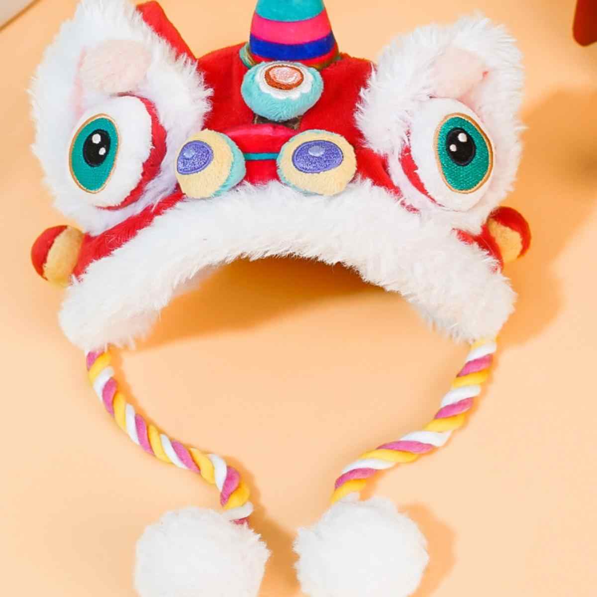 Chinese New Year Lion Dance Pet Hat