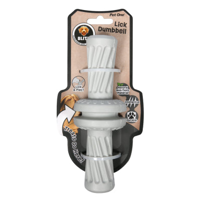 Dog Toy Blitz Rubber Lick Dumbbell Grey
