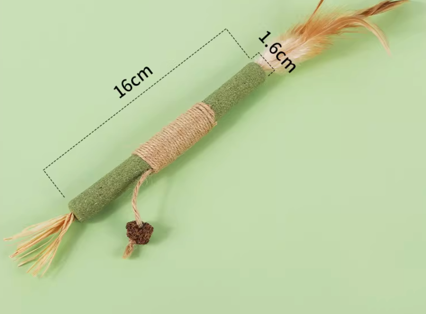 Catnip Raffia Grass Chew Sticks | Natural Dental Chew Toy for Cats