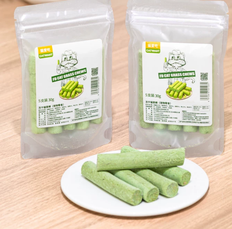 Catwant Freeze-Dried Chicken & Cat Grass Dental Sticks (5 Pack | 30g)