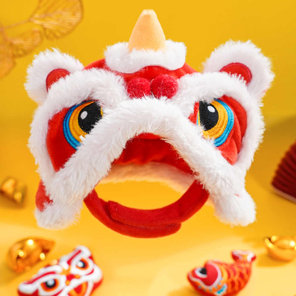 Chinese New Year Lion Dance Pet Hat