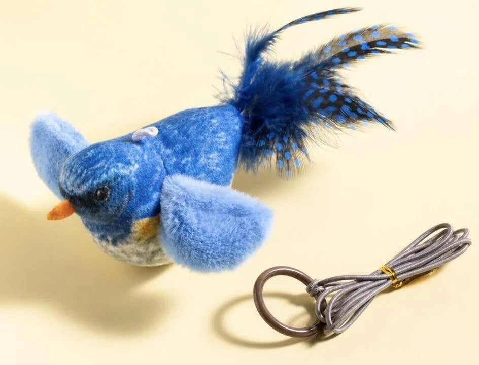 Interactive Chirping Bird Cat Toy – Realistic Bird Teaser Toy