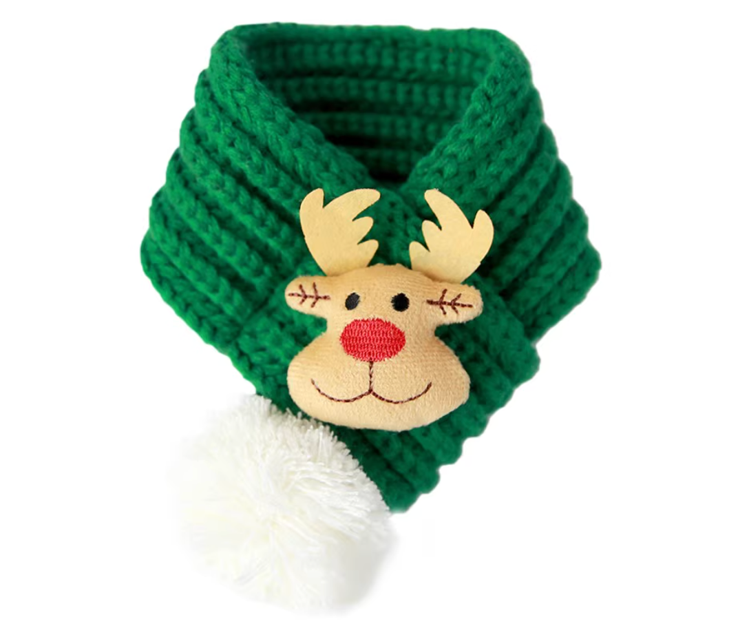 Handmade Christmas Knit Scarf for Cats & Dogs | Festive Pet Neck Warmer
