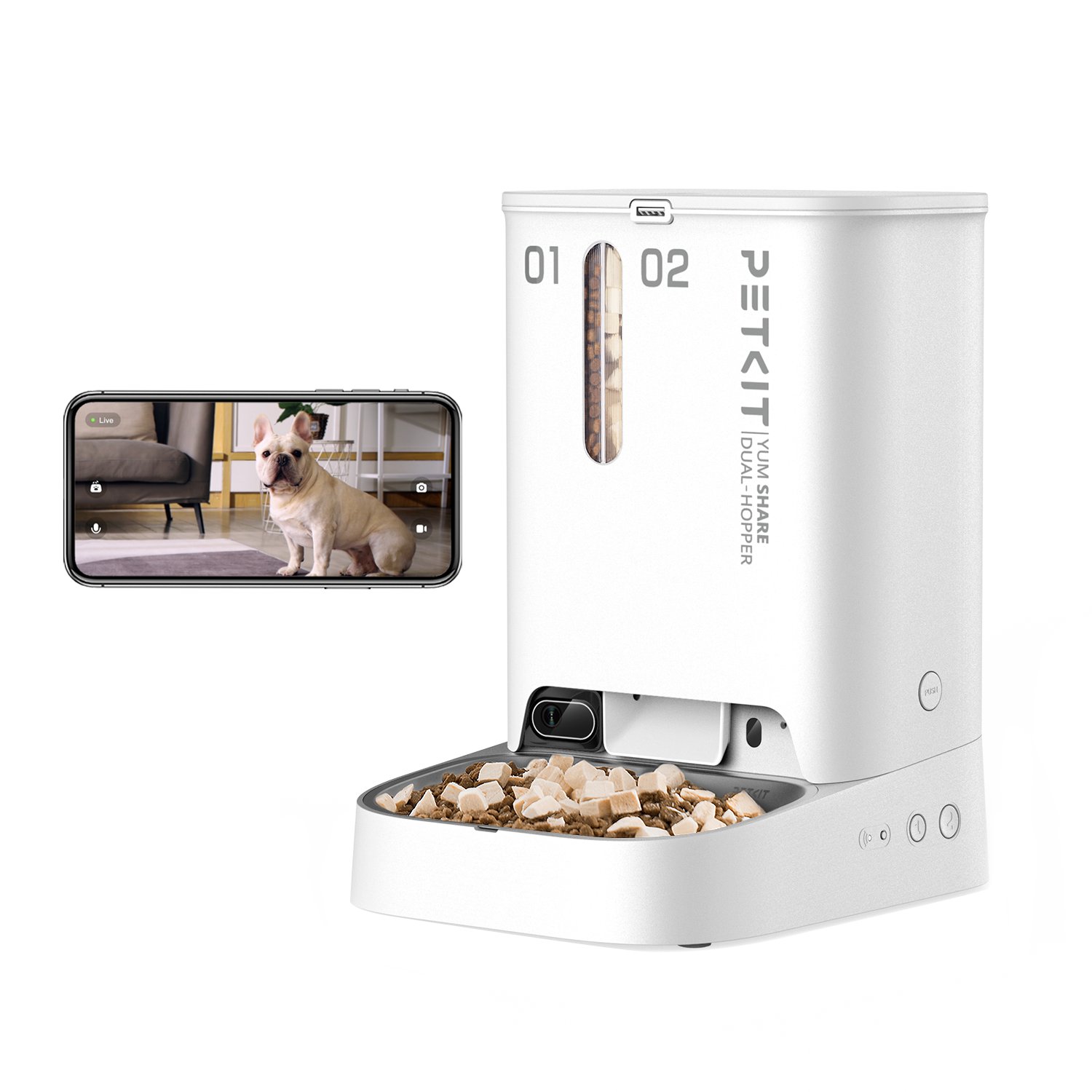 PETKIT Yumshare Dual Hopper Smart Feeder with Built-in Camera
