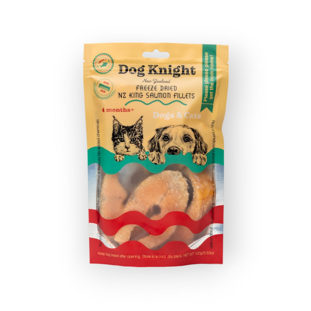 Dog Knight Freeze-Dried King Salmon Fillets for Pets, 100g