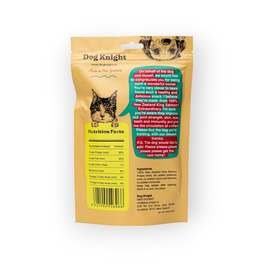 Dog Knight Freeze-Dried King Salmon Fillets for Pets, 100g