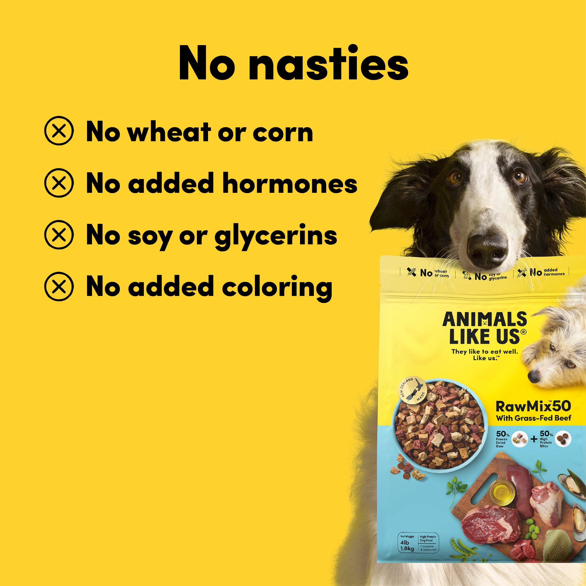 Animals Like Us RawMix50 with Grass-Fed Beef Freeze Dried Dog Food