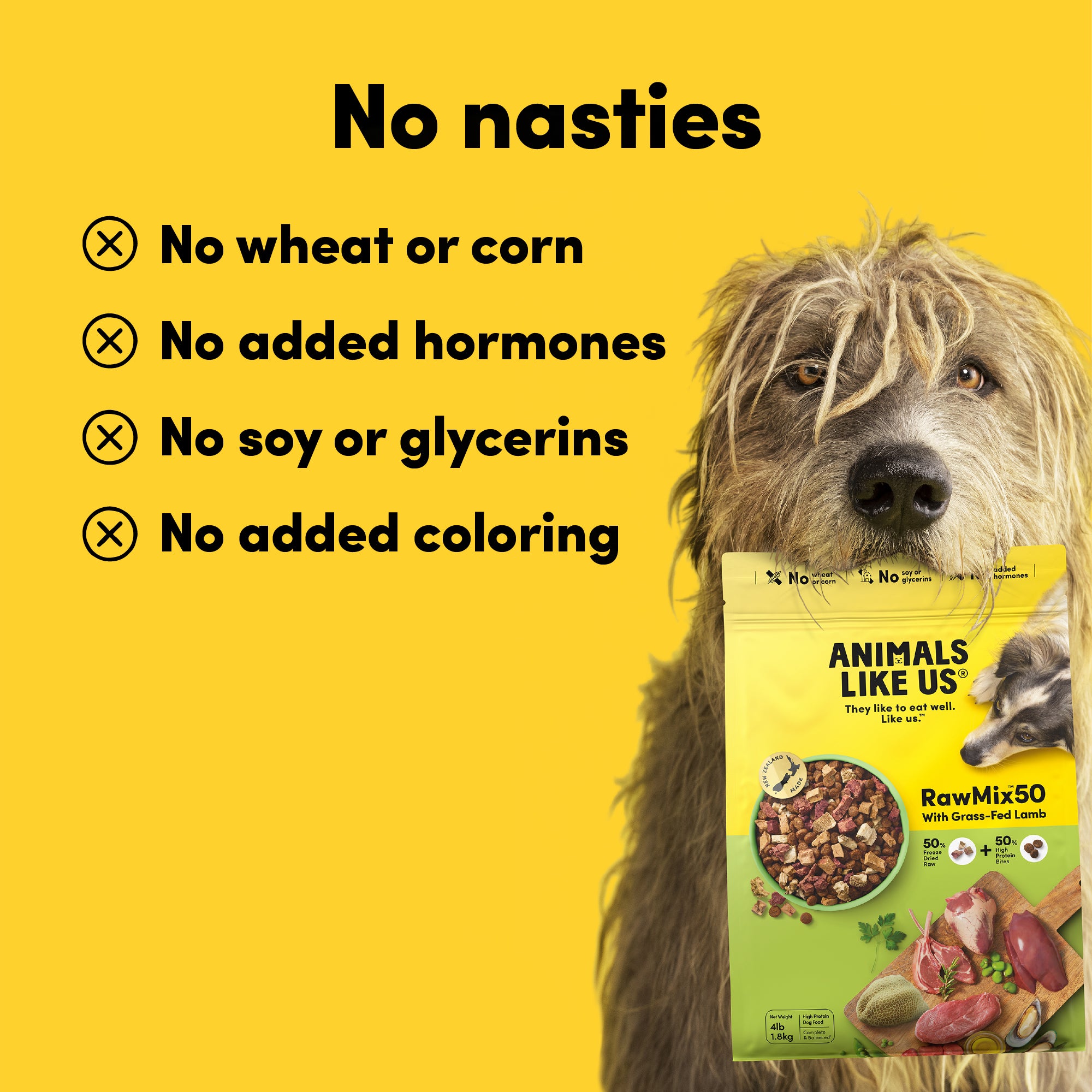 Animals Like Us RawMix50 with Grass-Fed Lamb Freeze Dried Dog Food