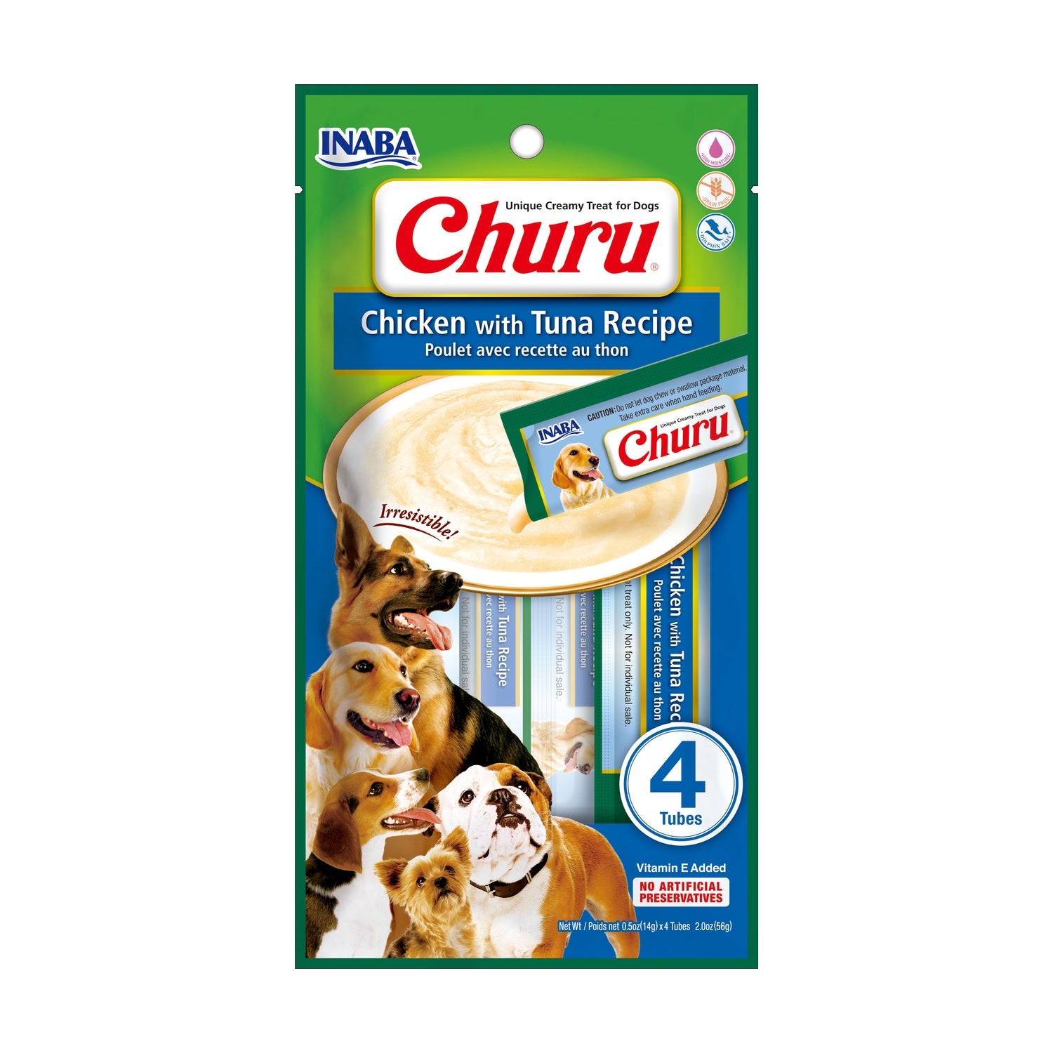 Inaba Dog Churu Chicken with Tuna Recipe (14g x 4)