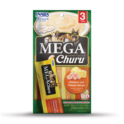 Inaba Dog Churu Mega Chicken & Cheese (48g x 3)