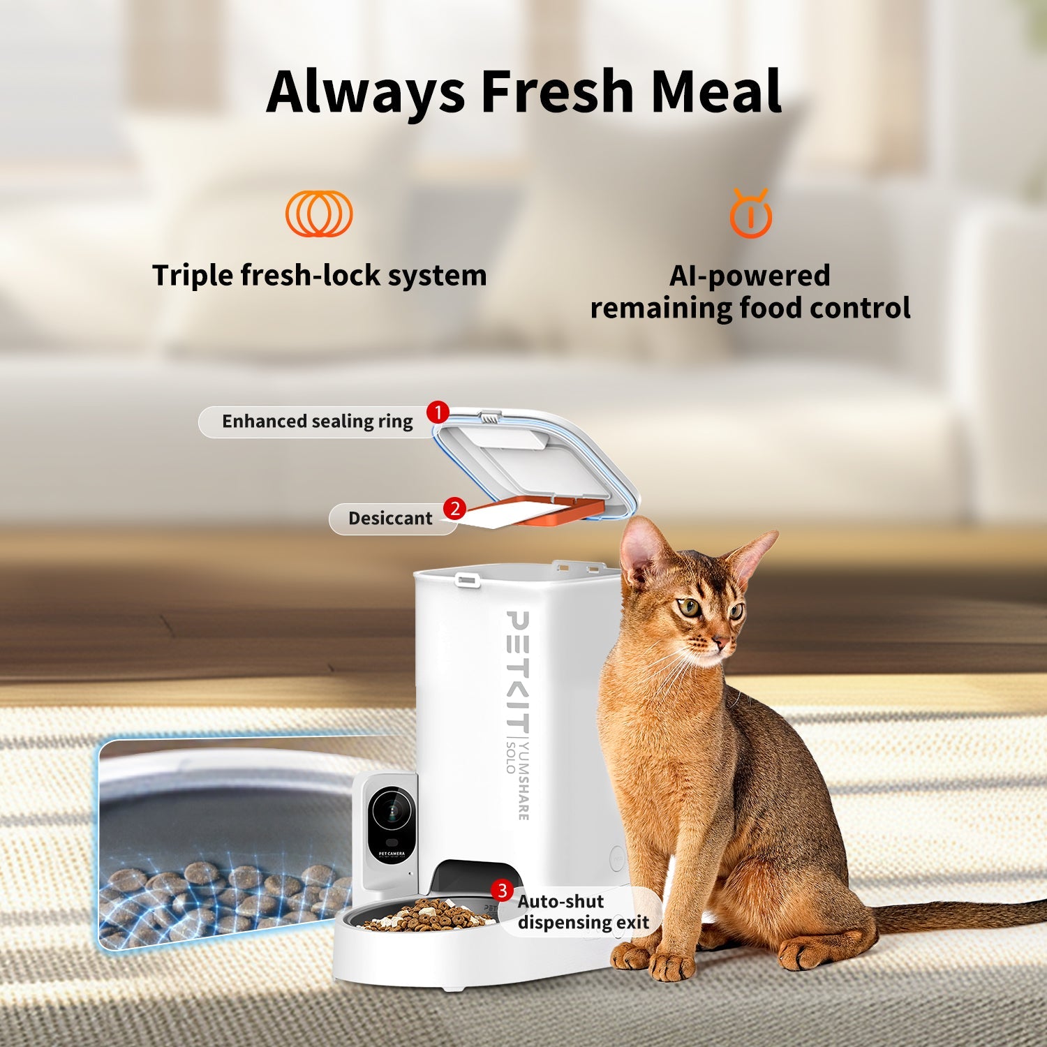 Petkit Smart Pet Feeder - Yumshare Solo With Camera