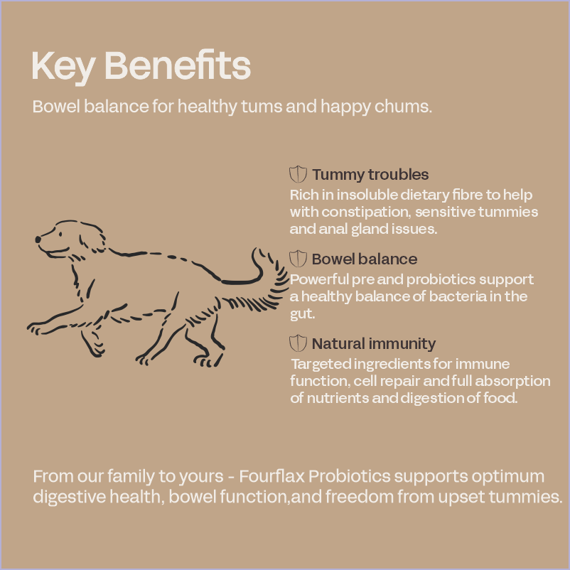 Fourflax Probiotics for Dogs - Digestive & Immune Support