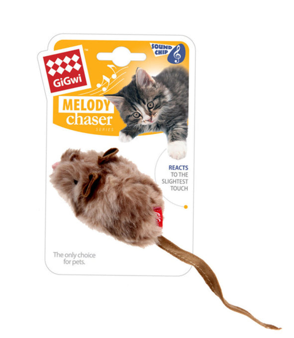 GiGwi Melody Chaser Mouse Cat Toy - Sound-Activated