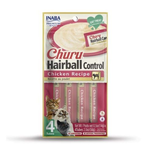 Inaba Churu Hairball Control Treats 14g x 4 Pack - Chicken Recipe