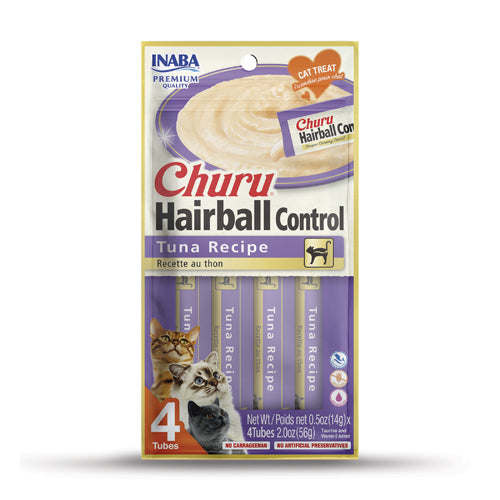 Inaba Churu Hairball Control Treats 14g x 4 Pack - Tuna Recipe