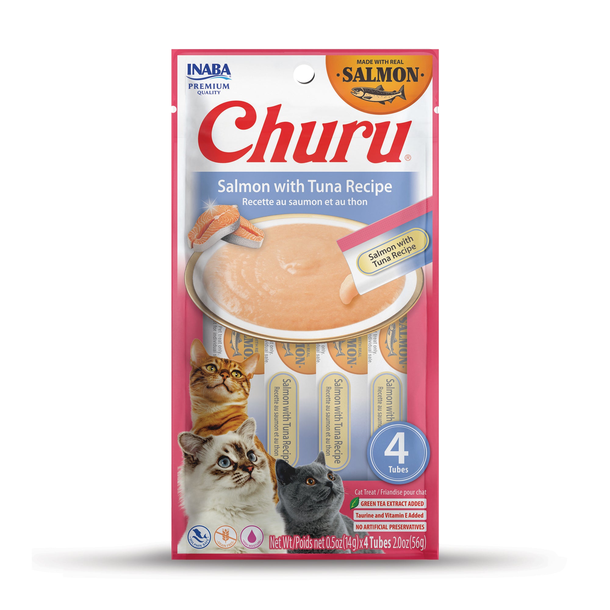 Inaba Cat Churu Tuna with Salmon Recipe 14g x 4 Pack