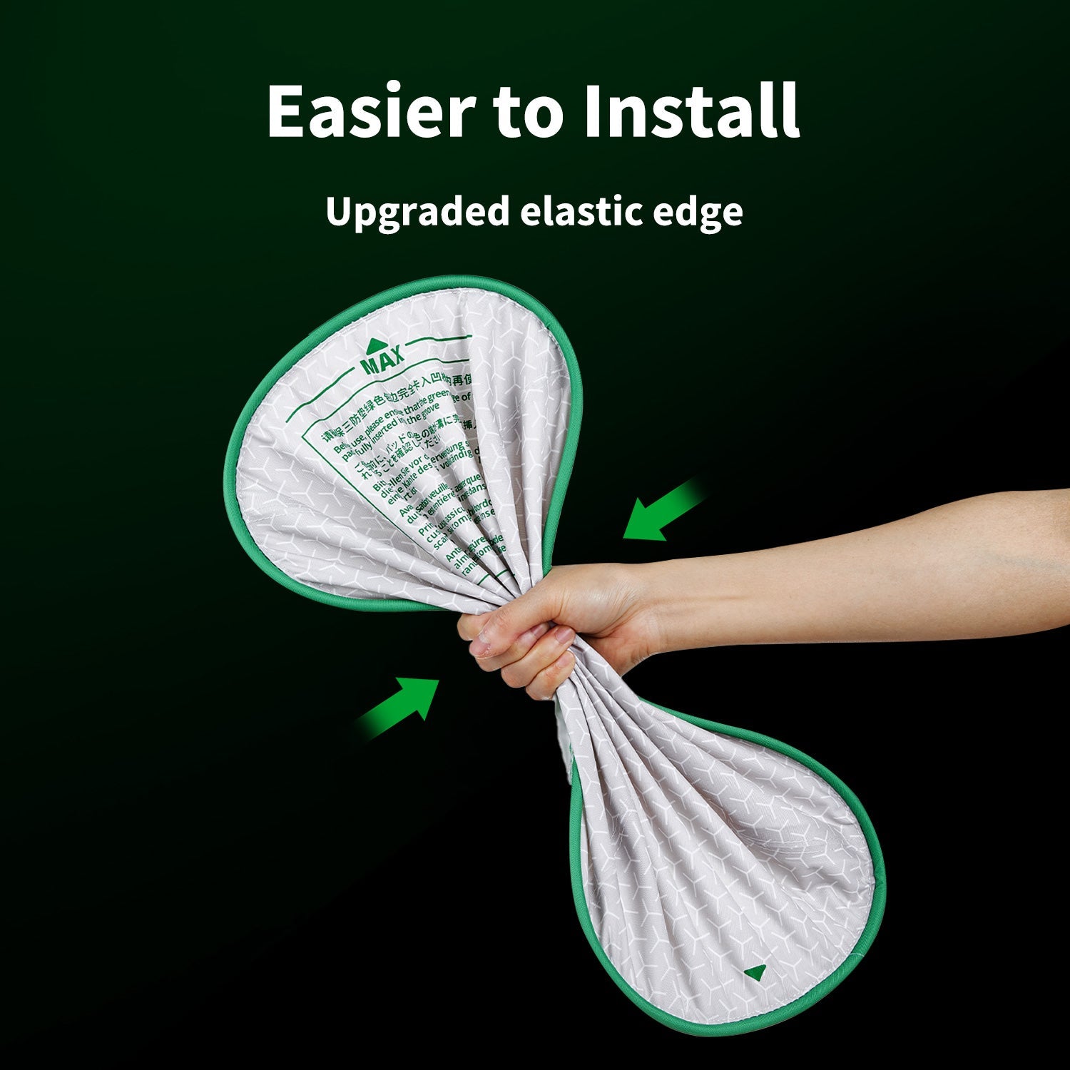 Flexible green elastic edge of the PETKIT Litter Pad Max for easy installation