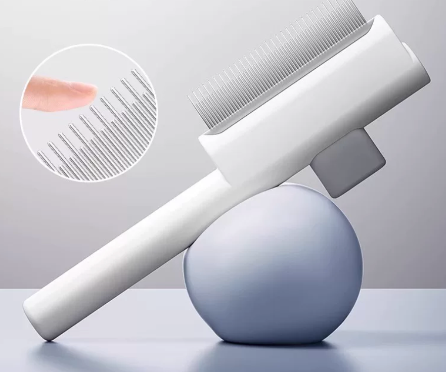 Pet Grooming Comb – Cat & Dog Deshedding Brush | Self-Cleaning | Gentle Detangling