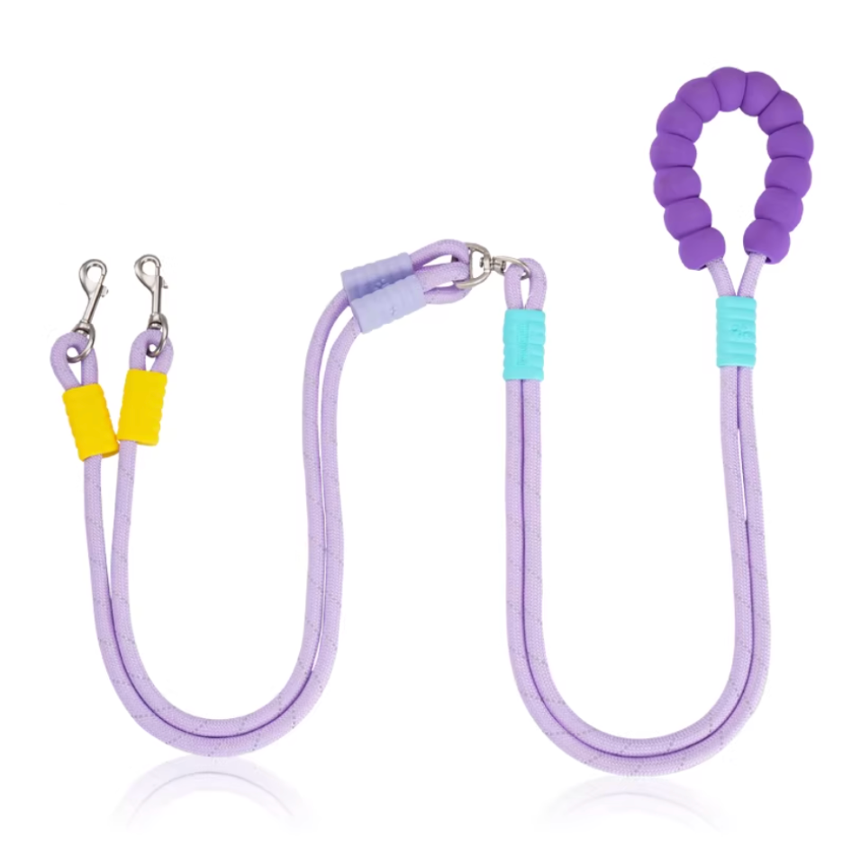 Dual Dog Leash No-Tangle | Hands-Free Waist & Crossbody Double Leash