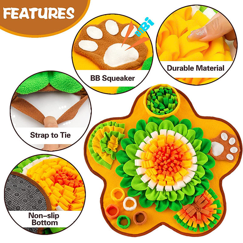 Flower-Shaped Pet Snuffle Mat – Slow Feeder & Puzzle Toy for Dogs & Cats