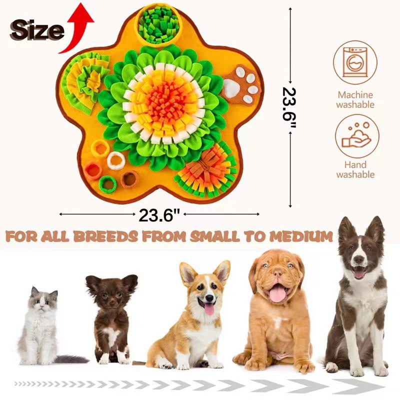 Flower-Shaped Pet Snuffle Mat – Slow Feeder & Puzzle Toy for Dogs & Cats