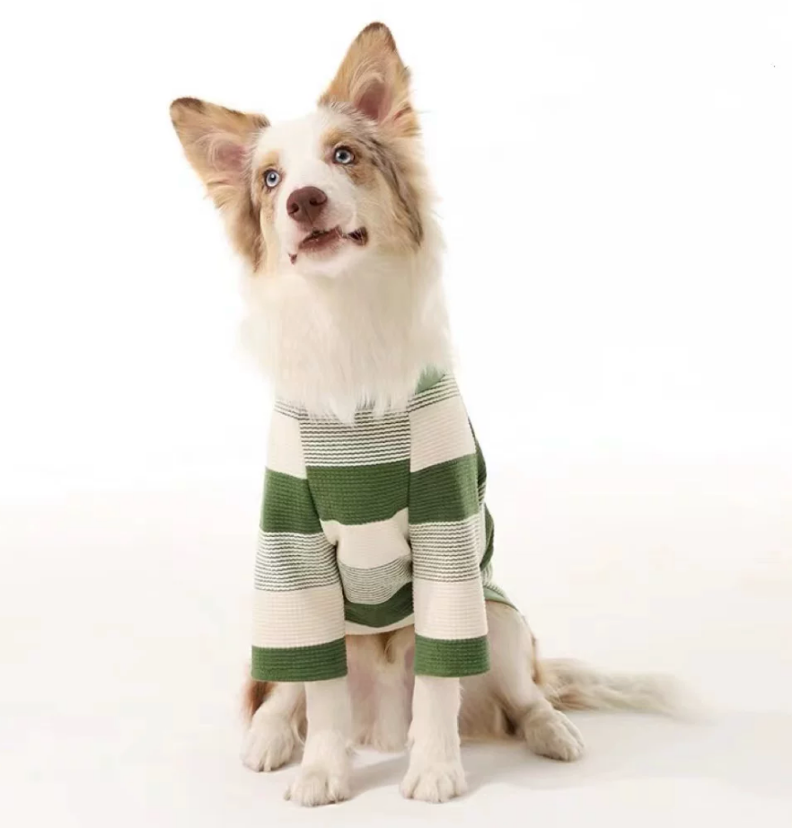 Vintage Striped Pet T-Shirt – Minimalist INS Style Dog & Cat Clothing (XL)