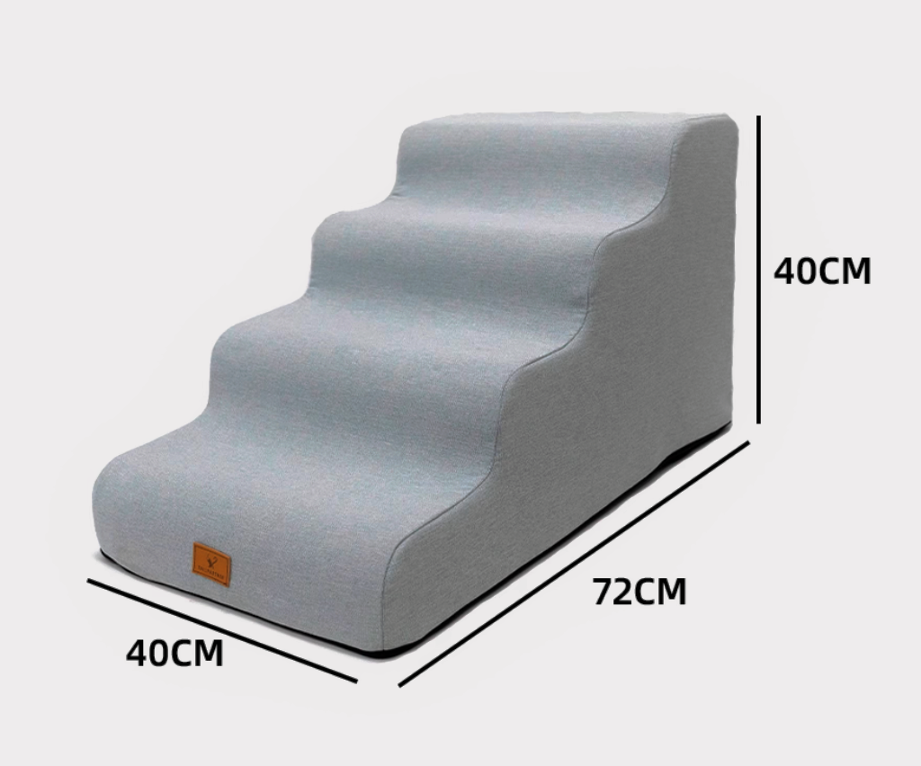 Pet Ramp & Stair for Dogs & Cats – Removable, Non-Slip Foam Ladder for Beds & Sofas