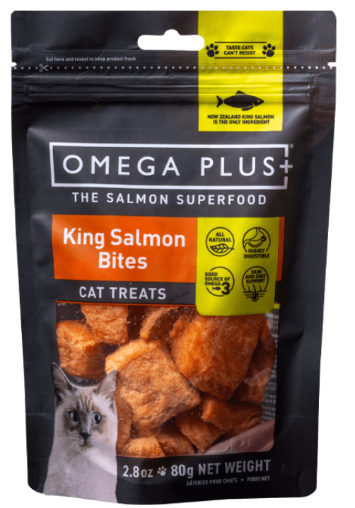 Omega Plus King Salmon Bites Cat Trt 80g