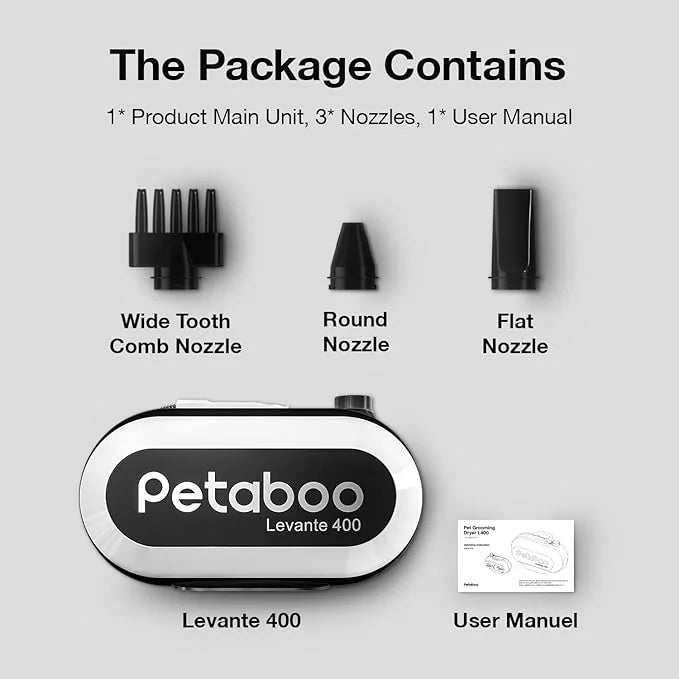 PETABOO Levante 400 – Ultra Quiet High-Speed Pet Hair Dryer