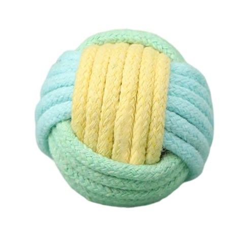 Macaron Cotton Rope Cat Toy Ball – Handmade Woven Ball for Cats & Kittens