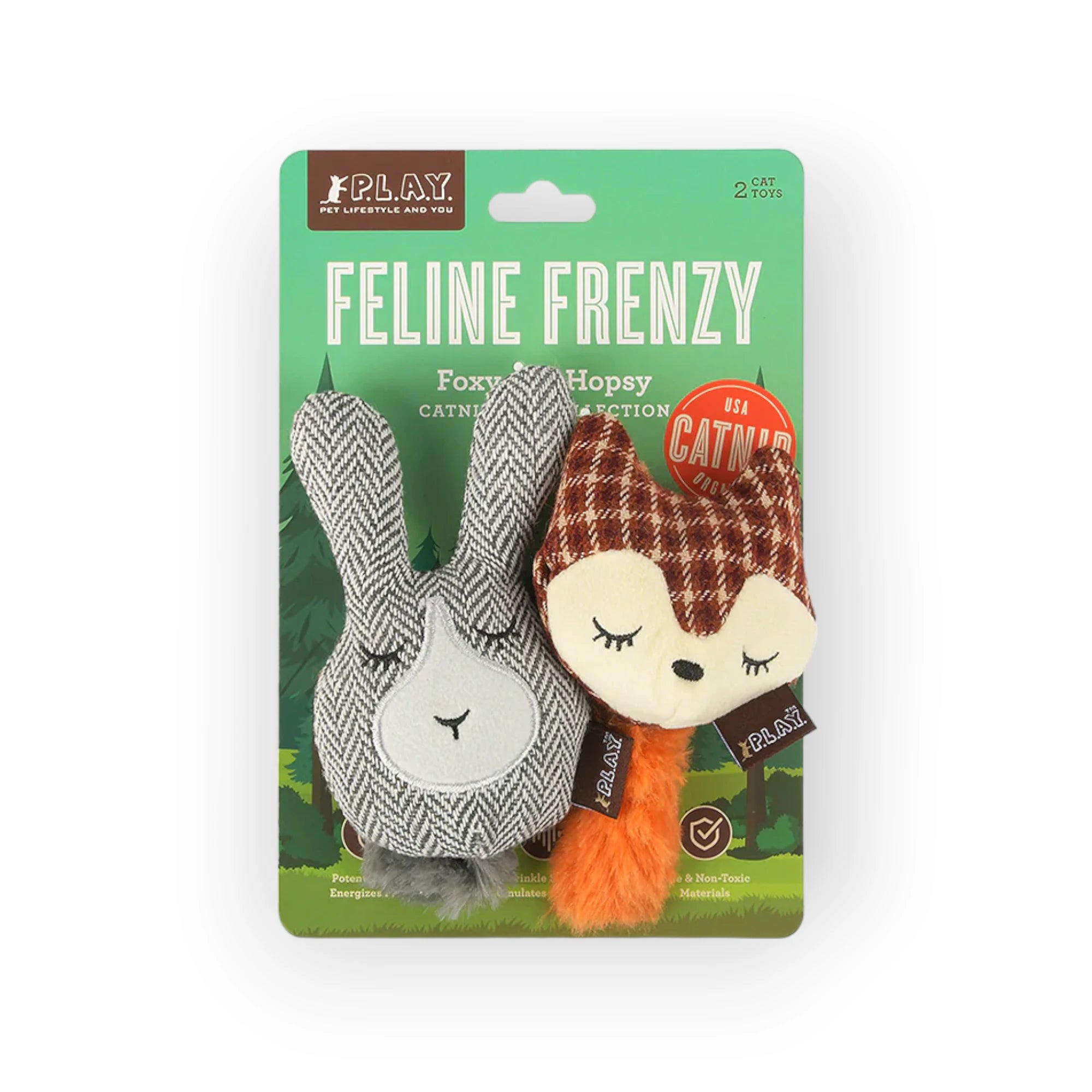 Foxsy & Hopsy Catnip Toy Set | P.L.A.Y. Feline Frenzy