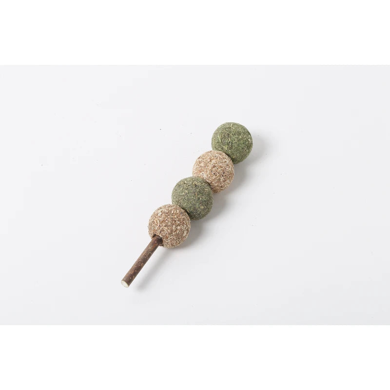 Pidan Catnip Kebab Design toy featuring a skewer with alternating herbal balls.