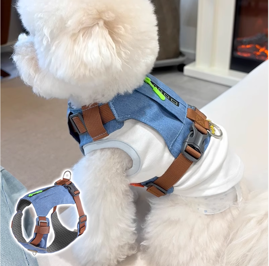 Reflective Dog Harness Leash Set – 5m Retractable Leash